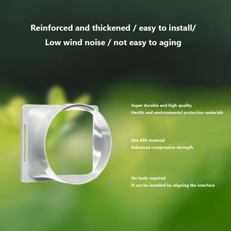 Square Portable Air Conditioner Exhaust Duct Interface Pipe Tube Connector Newly