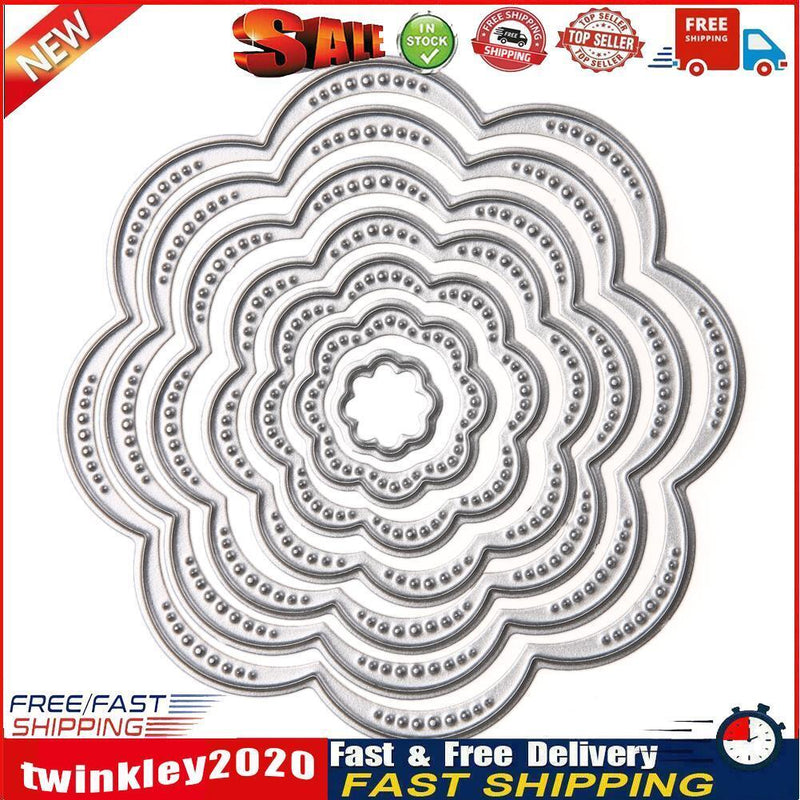 7Pcs/Set Flower Circles Metal Cutting Dies Stencils DIY Scrapbook Newly