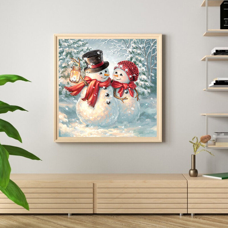 5D DIY Full Round Drill Diamond Painting Christmas Snowman for Home Decor