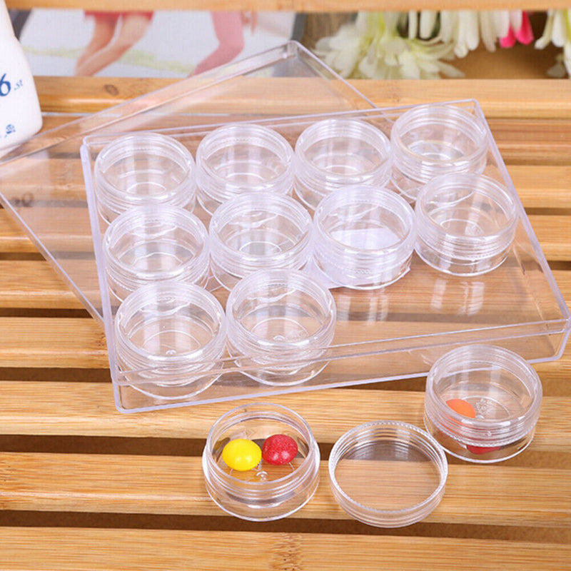 12 Grids Bottles Rhinestone Beads Storage Box Nail Art Jewelry Container Newly
