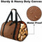 Firewood Log Carrier Bags Heavy Duty Waxed Canvas Logs Tote Bags for Indoor Tool