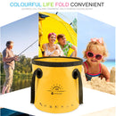 20L Folding Bucket Outdoor Camping Waterproof Water Storage Bags (Yellow) Newly