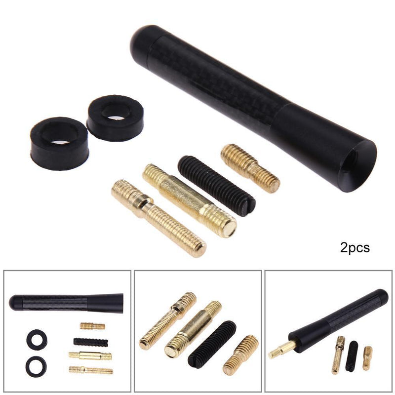 2x8cm Universal Carbon Fiber FM Short Antenna Aerials For Ford Focus 2 3