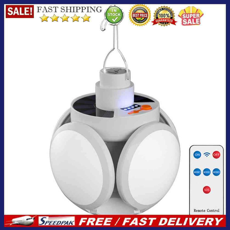 Solar Powered Remote Control LED Lanterns Hanging Emergency Camping Light B