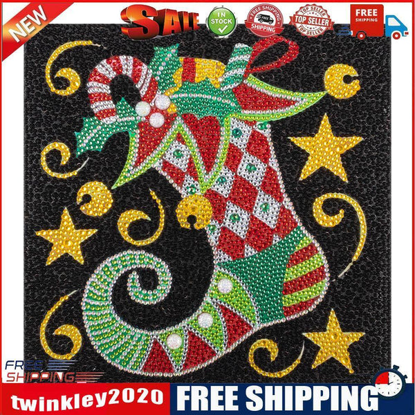 5D Special Shaped Crystal Christmas socks DIY Full Drill Diamond Painting