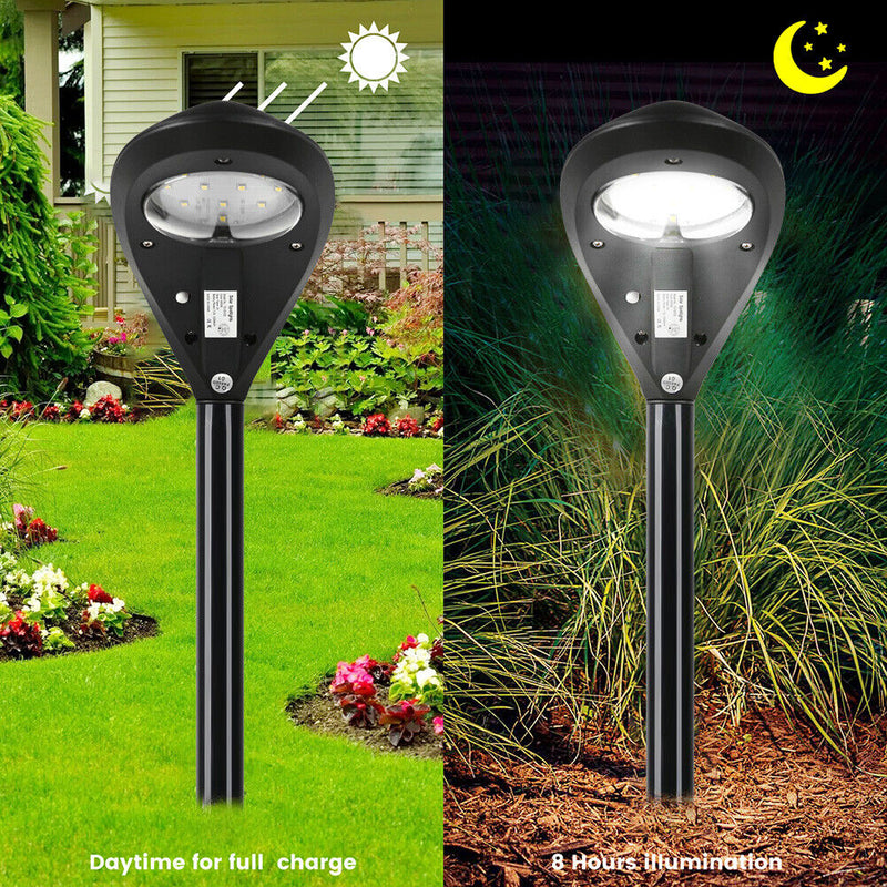 2pcs LED Solar Lawn Light Waterproof Light Control Spike Lamp (Cold White) Newly