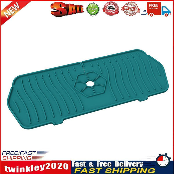 Kitchen Faucet Mat Silicone Sink Splash Guard Counter Draining Pad (Green) Newly