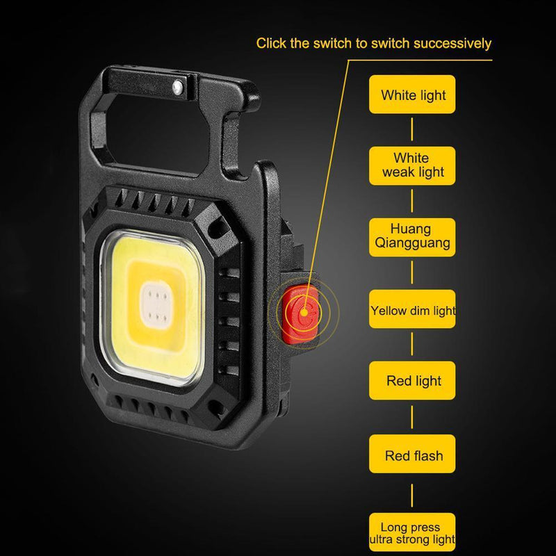 Mini Flashlight Work Light Pocket Outdoor Keychain Corkscrew (with Bracket)