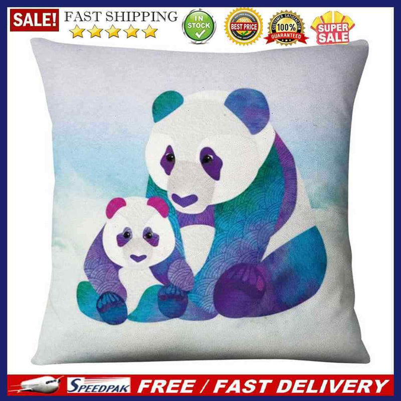 Non-fading Pandas Printed Pillowcases Square Cleanable Sofa Car Cushion Cov