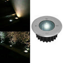 Solar Powered LED Decking Floor Spot Lights White Steel Garden Lamp Q6V9