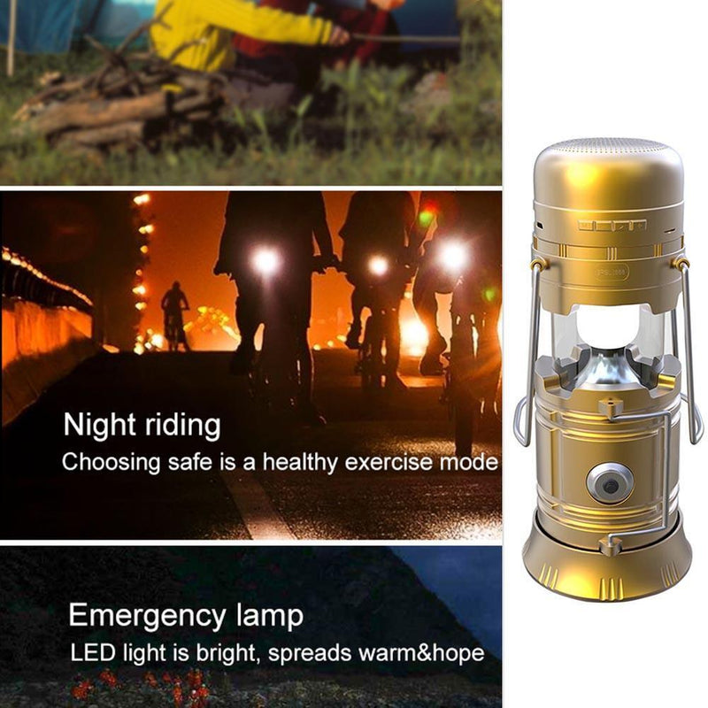 DC 5V 5W Wireless Bluetooth-compatible Speaker Solar Energy Flashlight Torc