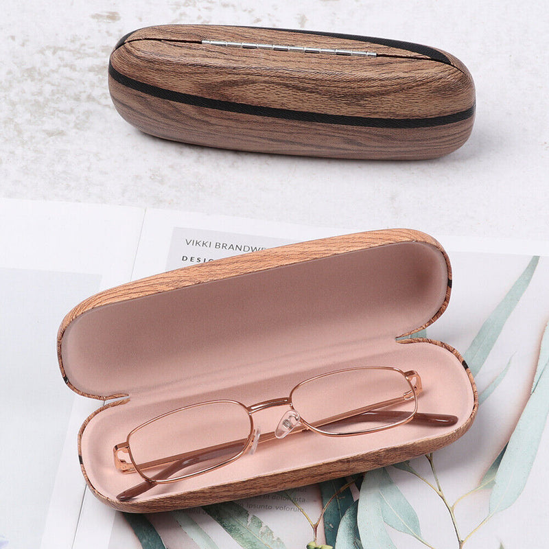Wood Grain Eyewear Protector Reading Glasses Case Eyeglass Holder Glasses Box