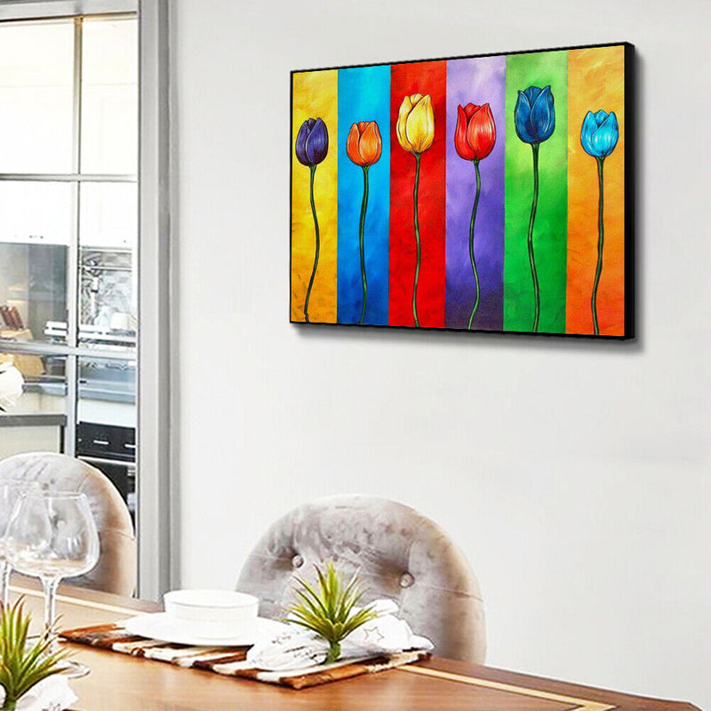 Full Round Diamond Painting Colorful Tulips DIY Handmade Wall Art Craft Gifts