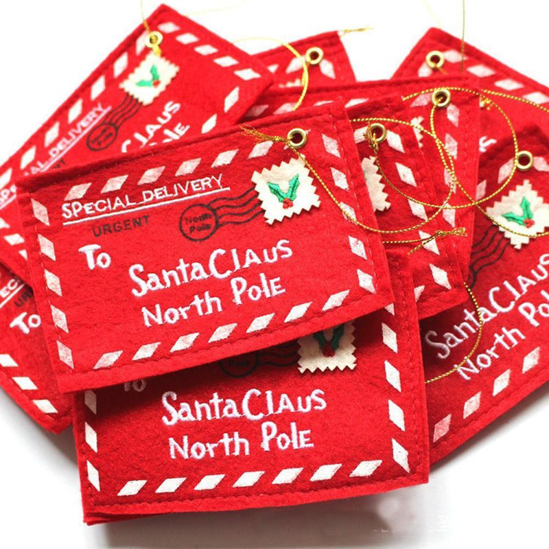 Non-Woven Embroidery Christmas Envelope Xmas Trees Pendant Gift Candy Bags