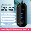 Mini Air Purifier USB Personal Wearable Hanging Necklace Fresher (Black)