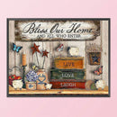 11CT Full Cross Stitch Bless Our Home Counted DIY Wall Crafts Home Decorations