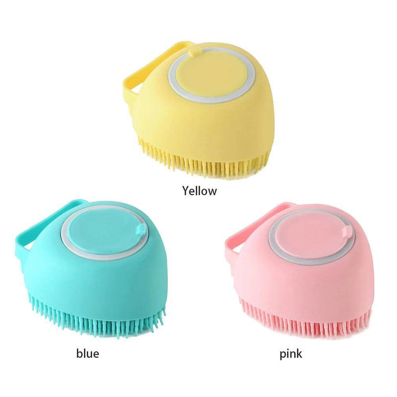 Soft Pet Dog Bath Shower Shampoo Brush SPA Massage Clean Scrubber (Pink)