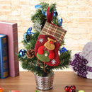 Cute Christmas Socks Gift Candy Bags Plaid Tree Hanging Ornament (Elk)