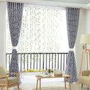 2m Semi Blackout Curtain Simple Vine Leaf Partition Window Decor(Grey) Newly