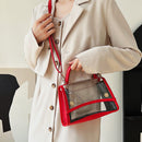 PVC Women Clear Crossbody Bag Summer Female PU Leather Handbags Phone Purses