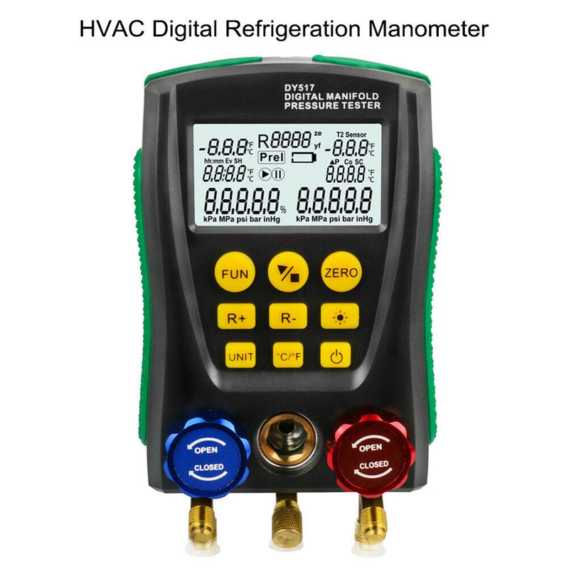DY517A Pressure Gauge Refrigeration Digital Vacuum Pressure Leak Manifold Tester