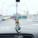 Cute Cat Car Hanging Ornament with Colorful Balloon Hanging Ornament Best P4C1