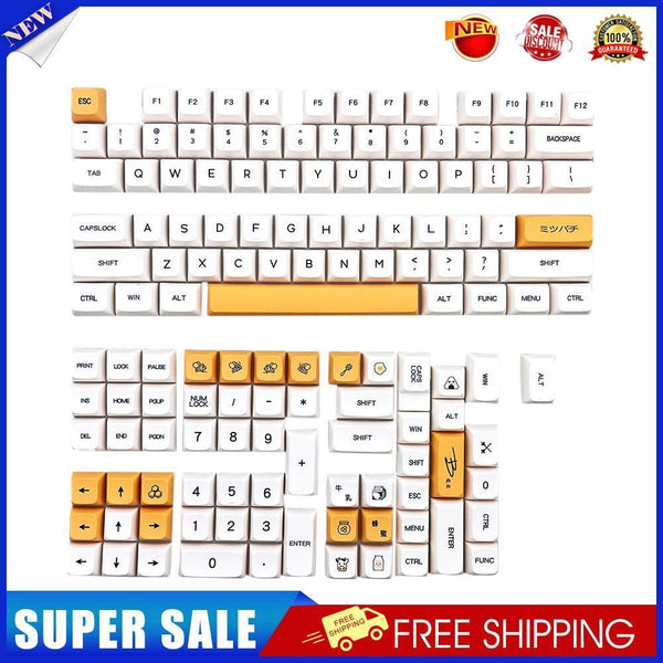 PBT Keycap for MX Switch Gaming Mechanical Keyboard Part (Bee Milk English)