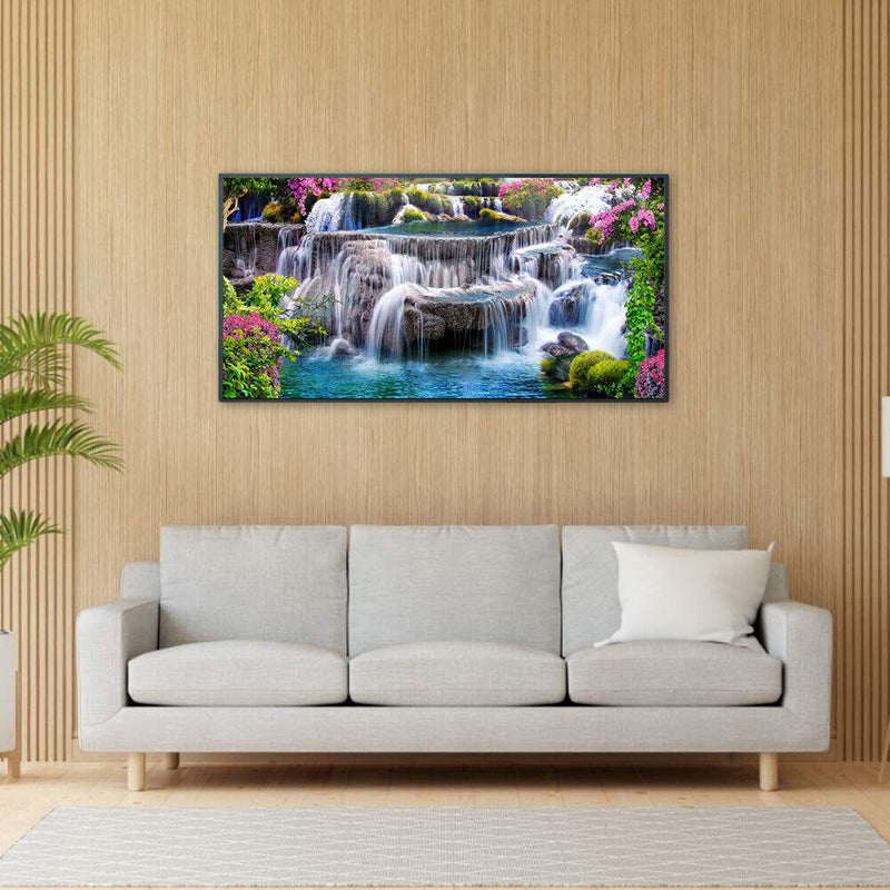 Mountain Waterfall Oil Paint By Numbers Kits Canvas Picture Wall Art DIY Craf