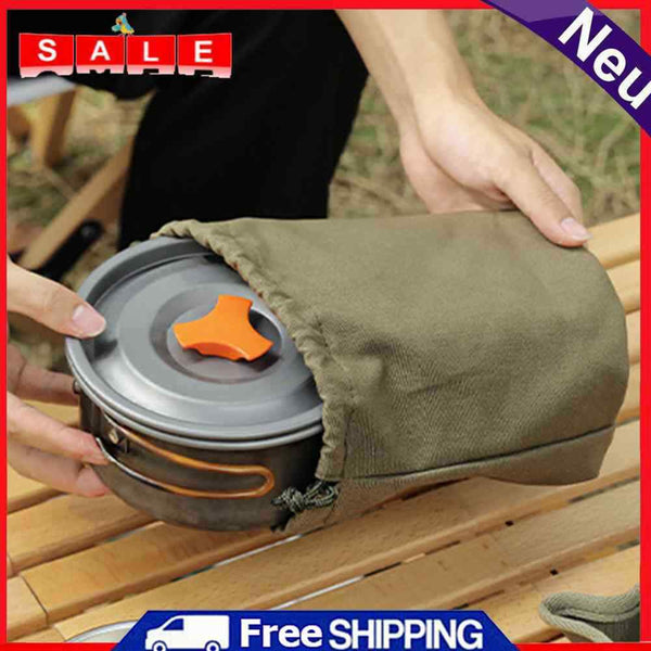 Fine Work Drawstring Bag Army Green Canvas Storage Bag For
