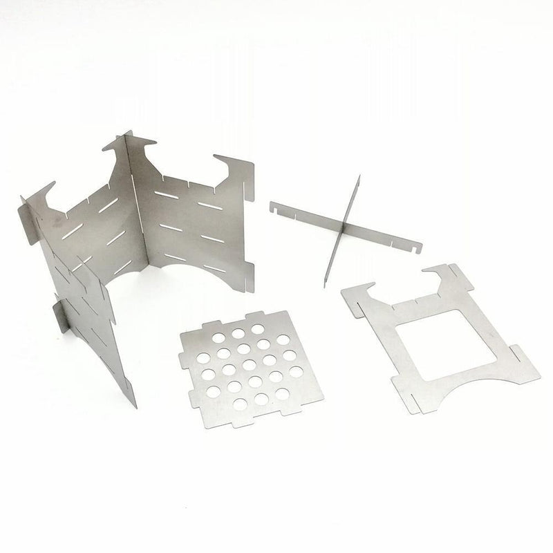 Outdoor Camping Stainless Steel Folding Wood Stove Portable Hiking Picnic Stove