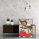 Frameless Oil Paint By Numbers Christmas Deer DIY Canvas Picture Craft Kit Newly