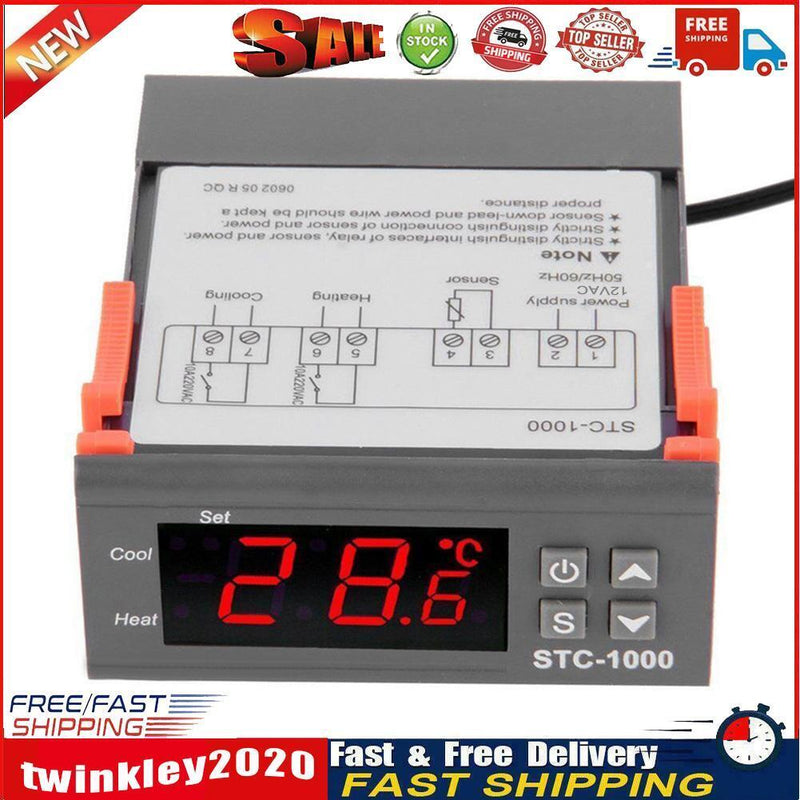 STC-1000 Electronic Digital Temperature Controller Thermostat (DC 12V) Newly