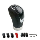 5/6 Speed 3 Cap Black PU Leather Manual Car Gear Shift Shifter Lever Knobs Q9C6