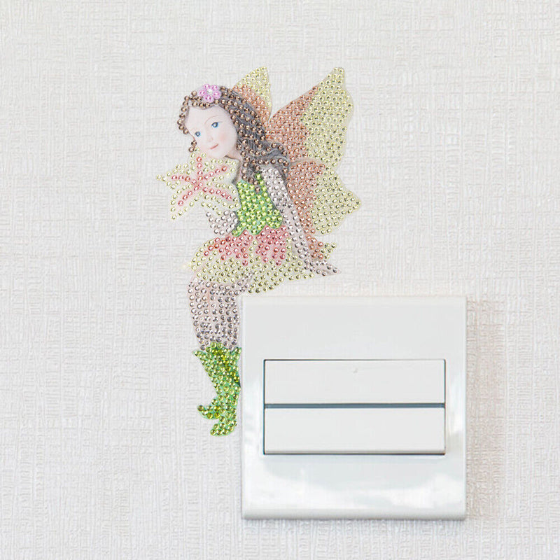 DIY Angel Diamond Painting Switch Stickers Home Luminous Decorative Wall Decals