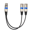 30cm XLR Cable 3Pin Female Jack to Dual 2 Male Audio Cable for Microphone M