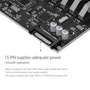 ORICO USB3.0 PCI-E 1X Extender PCIE Riser Adapter Card SATA 15 Pin Power Cable