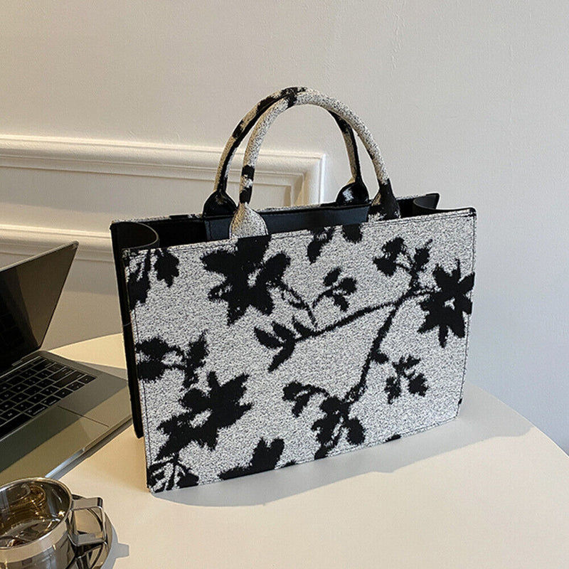 Fashion Women Crossbody Bags PU Canvas Floral Shoulder Ladies Travel Handbags