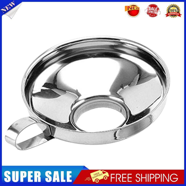Wide Mouth Liquid Funnel Stainless Steel Canning Flask Hopper Filter (L)
