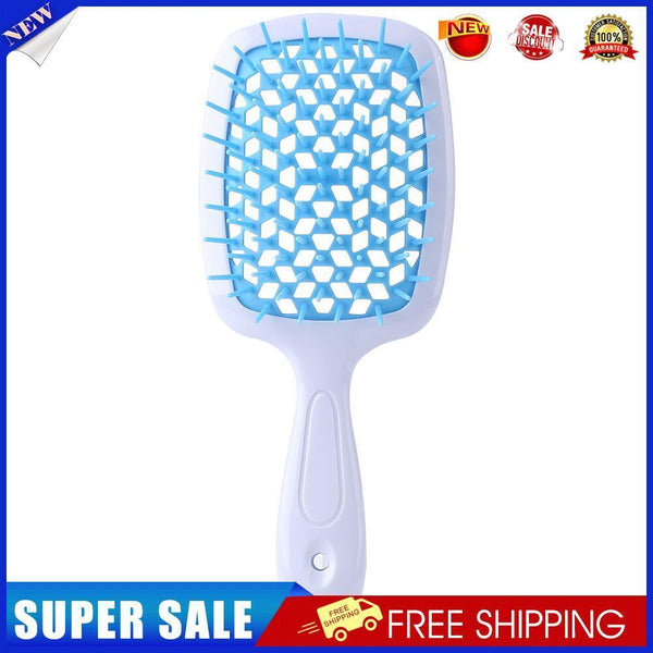 Wide Teeth Air Cushion Combs Scalp Massage Brush Hollow Grid Comb (Blue)