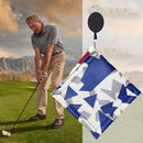 Mini Square Double-Sided Golf Ball Cleaning Towel w/ Carabiner Camo (Blue) Newly