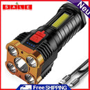 Strong USB Rechargeable Flash Light 500LM COB Outdoor Camping Fishing Lighting