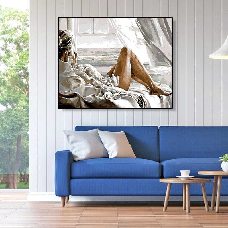 Painting By Numbers Kit DIY Sexy Beauty Hand Painted Canvas Oil Art Picture
