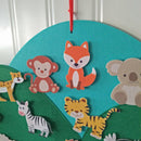 Kids DIY Felt Animal Tree Handmade Montessori Educational Toys (Grassland) Newly