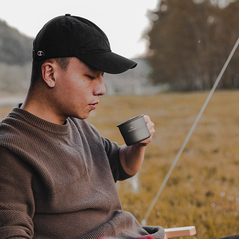 Outdoor Camping Hiking Mug Water Cup with Foldable Handles Picnic Tableware