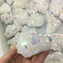 1pc White Angel Aura Quartz Point Electroplated Crystal Cluster Druzy A2Q0
