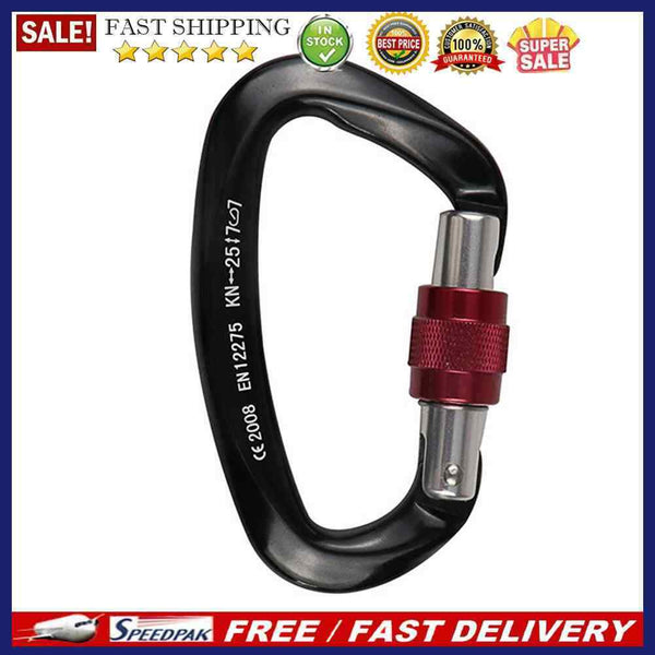 25KN Rock Climbing Carabiner D-Shaped Locking Screwgate Carabiner Hot-Forged