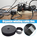 1m Durable Self Adhesive Cable Fastener Tape Wire Strap (Black 100x1cm)