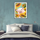 Sunflower Pig Oil Paint By Numbers Hand Painted Wall Art Craft Home Decorat
