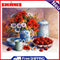 Cherry and Flower Oil Paint By Numbers Kit Hand Painted Home Decoration No Frame