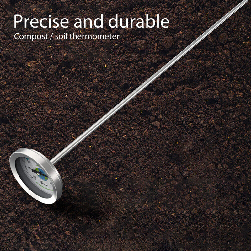 Compost Soil Tester Meter Probe Stainless Steel Thermometer Temperature Monitor